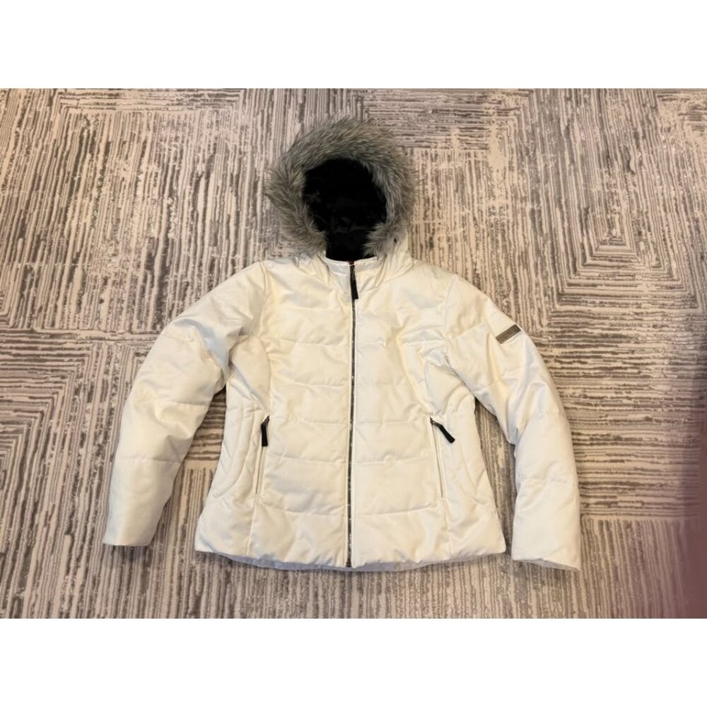 Obermeyer "Bombshell Jacket" women's size 14 white puffer ski coat MSRP $349.00